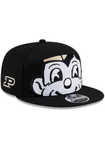 New Era Purdue Boilermakers Black Mascot Split Panel 9FIFTY Mens Snapback Hat