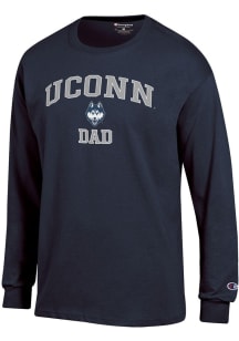 Champion UConn Huskies Navy Blue Arch Logo Dad Jersey Long Sleeve T Shirt