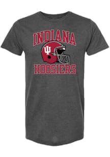 Summit Sportswear Indiana Hoosiers Dark Grey Football Helmet Short Sleeve Fashion T Shirt