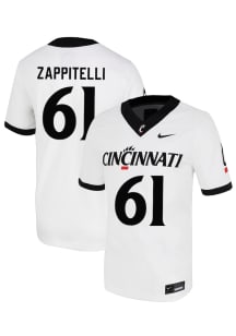 Nathan Zappitelli  Nike Cincinnati Bearcats White NIL Name And Number Football Jersey