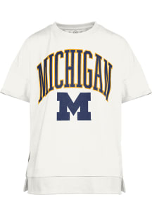 Pressbox Michigan Wolverines Womens White Nelson Short Sleeve T-Shirt