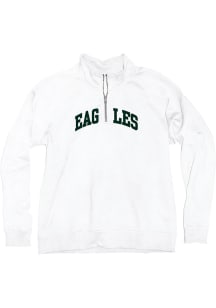 Blue 84 Eastern Michigan Eagles Womens White Sanded Fleece Qtr Zip