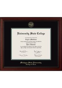Michigan State Spartans Embossed Paxton College of Law Diploma Frame - Black