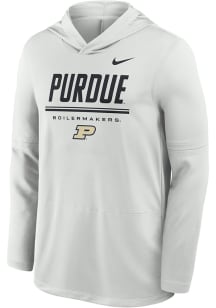 Nike Purdue Boilermakers Mens Ash DriFit Lightweight Hood