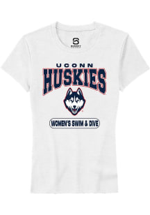 Summit Sportswear UConn Huskies Womens White Women's Swim & Dive Short Sleeve T-Shirt