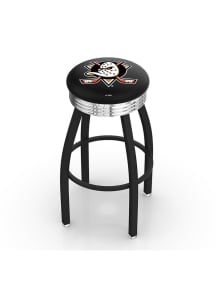 Anaheim Ducks 3 Ring Chrome Seat Pub Stool - Black