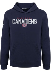 Levelwear Montreal Canadiens Youth Navy Blue Podium Jr Carve Long Sleeve Hoodie
