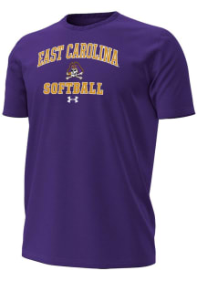 Under Armour East Carolina Pirates Purple Softball Performance Short Sleeve T Shirt