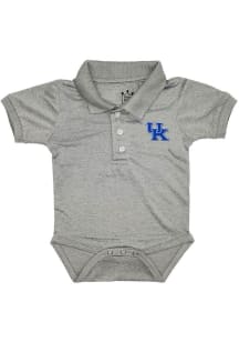 Little King Kentucky Wildcats Baby Grey Game Day Short Sleeve One Piece Polo