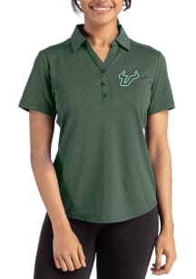 Cutter and Buck South Florida Bulls Womens Green Forge Eco Polo Short Sleeve Polo Shirt