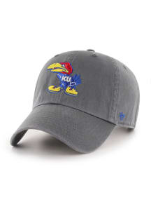 47 Kansas Jayhawks Retro Clean Up Adjustable Hat - Charcoal