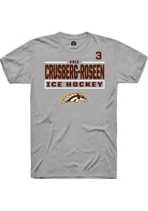 Cole Crusberg-Roseen Western Michigan Broncos Grey NIL Stacked Box Short Sleeve Player T Shirt