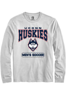 Summit Sportswear UConn Huskies White Men's Soccer Long Sleeve T Shirt