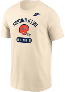 Nike Illinois Fighting Illini Natural Football Football Helmet Core Short Sleeve T Shirt