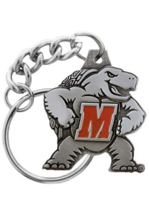Maryland Terrapins Pewter Die Cut Mascot Keychain - Silver