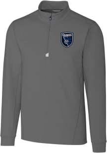 Cutter and Buck San Jose Earthquakes Mens Graphite Traverse Big and Tall Qtr Zip