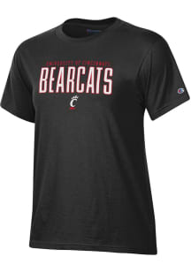 Champion Cincinnati Bearcats Womens Black Applique Short Sleeve T-Shirt