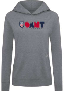 Levelwear USMNT Womens Grey Relay Full On Hooded Sweatshirt