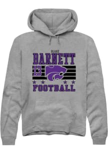 Blake Barnett K-State Wildcats Mens Grey Football NIL Striped Player Hood