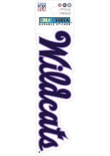 K-State Wildcats Wildcats Script Durable Stickers - Purple
