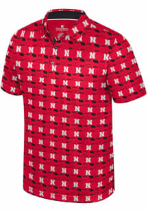 Colosseum Nebraska Cornhuskers Mens Red Truthsayer Short Sleeve Polo
