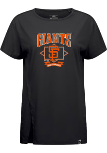 Levelwear San Francisco Giants Womens Black Influx Precinct Cooperstown Short Sleeve T-Shirt
