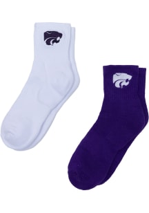 K-State Wildcats 2pk Womens Quarter Socks