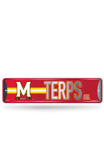 Maryland Terrapins Primary 4x15 Metal Street Sign - Silver