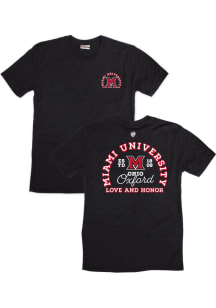 Where I’m From Miami RedHawks Black Arch Name Love and Honor Short Sleeve Fashion T Shirt