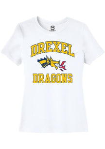 Summit Sportswear Drexel Dragons Womens White No 1 Neutral Short Sleeve T-Shirt