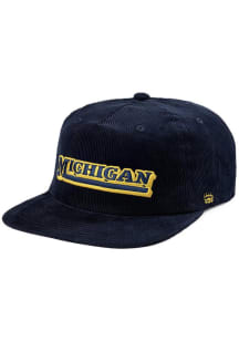 Homefield Michigan Wolverines Navy Blue Wordmark Corduroy Mens Snapback Hat