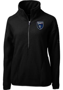 Cutter and Buck San Jose Earthquakes Womens Black Cascade Sherpa Qtr Zip