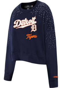 Pro Standard Detroit Tigers Womens Navy Blue Legacy Crew Sweatshirt