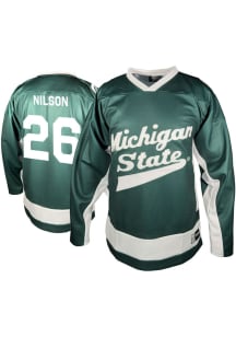 Genuine Collective Eric Nilson Michigan State Spartans Mens Green NIL Hockey Jersey