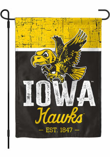 Iowa Hawkeyes Vintage Garden Flag - Black