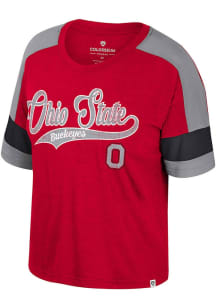 Colosseum Ohio State Buckeyes Womens Red Glinda Short Sleeve T-Shirt