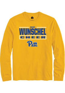 Madi Wunschel Pitt Panthers Gold NIL Stacked Box Long Sleeve Player T Shirt