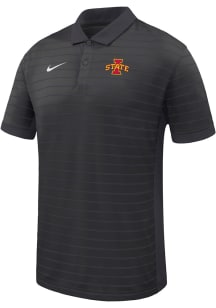 Nike Iowa State Cyclones Mens Black Victory Stripe Short Sleeve Polo