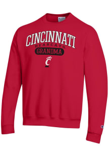 Champion Cincinnati Bearcats Mens Red Pill Box Grandma Powerblend Long Sleeve Crew Sweatshirt