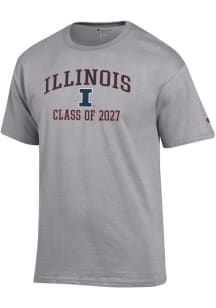Champion Illinois Fighting Illini Grey Font Class of 2027 Jersey Short Sleeve T Shirt
