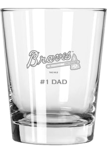 Atlanta Braves Dad 15oz Rock Glass - White