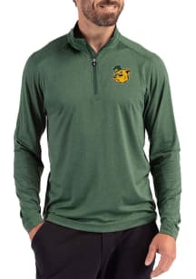 Cutter and Buck Baylor Bears Mens Green Vault Coastline Long Sleeve Qtr Zip Pullover