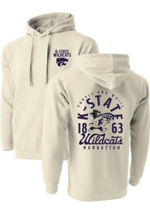 K-State Wildcats Mens Oatmeal Mascot Overlay Long Sleeve Hoodie