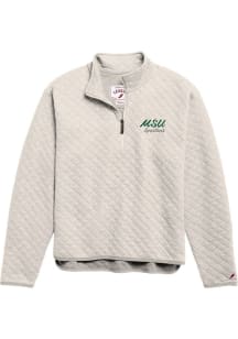 Michigan State Spartans Womens White Highland Quilted Qtr Zip