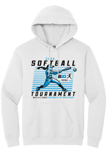 Summit Sportswear Big Ten Mens White 2026 Softball Tournament Long Sleeve Hoodie