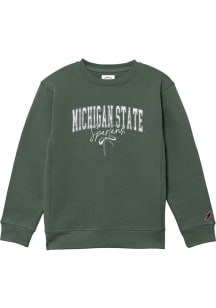 League Michigan State Spartans Girls Green Team Script Long Sleeve Sweatshirt