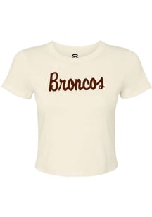 Summit Sportswear Western Michigan Broncos Womens Natural Micro Rib Baby Short Sleeve T-Shirt