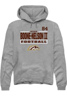 Keivin Boone-Nelson II Western Michigan Broncos Mens Grey Football NIL Stacked Box Player Hood