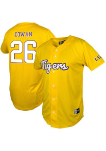 Zac Cowan  LSU Tigers Mens Gold NIL Baseball Jersey