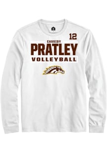 Cassidy Pratley Western Michigan Broncos White NIL Stacked Box Long Sleeve Player T Shirt